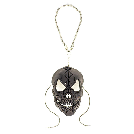 Menacing Skull Leather Mini Mask – Handcrafted Charm for Rearview Mirrors, Handbags, Lanyards, Party Favors & More