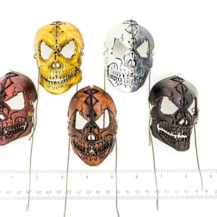 Menacing Skull Leather Mini Mask – Handcrafted Charm for Rearview Mirrors, Handbags, Lanyards, Party Favors & More