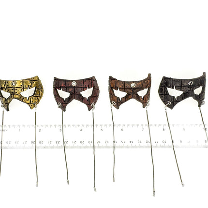 Grid Leather Mini Mask – Handcrafted Charm for Rearview Mirrors, Handbags, Lanyards, Party Favors & More