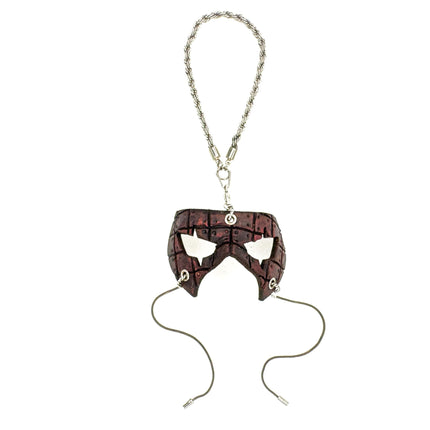 Grid Leather Mini Mask – Handcrafted Charm for Rearview Mirrors, Handbags, Lanyards, Party Favors & More