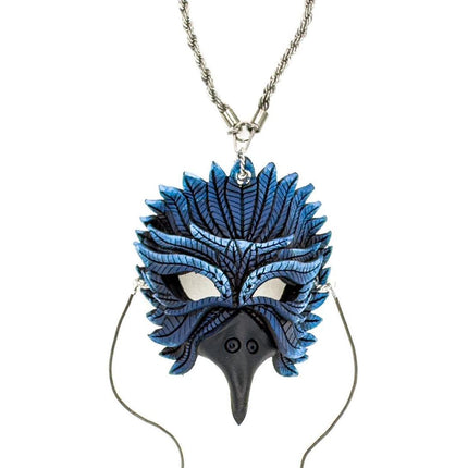 Elegant Raven Leather Mini Mask – Handcrafted Charm for Rearview Mirrors, Handbags, Lanyards, Party Favors & More