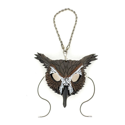 Wise Owl Leather Mini Mask – Handcrafted Charm for Rearview Mirrors, Handbags, Lanyards, Party Favors & More