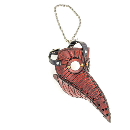 Plague Doctor Leather Mini Mask – Handcrafted Charm for Rearview Mirrors, Handbags, Lanyards, Party Favors & More