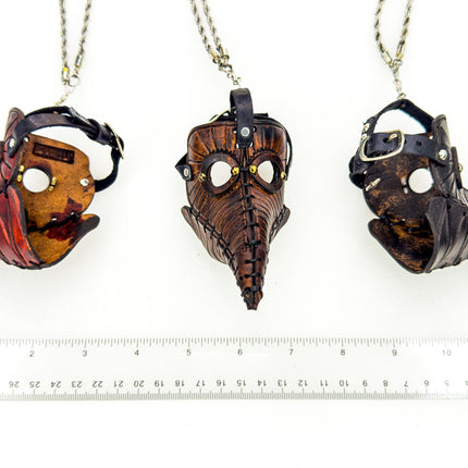 Plague Doctor Leather Mini Mask – Handcrafted Charm for Rearview Mirrors, Handbags, Lanyards, Party Favors & More