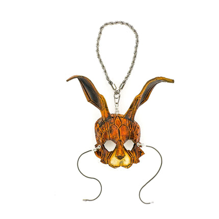 Graceful Bunny Leather Mini Mask – Handcrafted Charm for Rearview Mirrors, Handbags, Lanyards, Party Favors & More