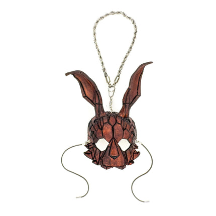 Graceful Bunny Leather Mini Mask – Handcrafted Charm for Rearview Mirrors, Handbags, Lanyards, Party Favors & More
