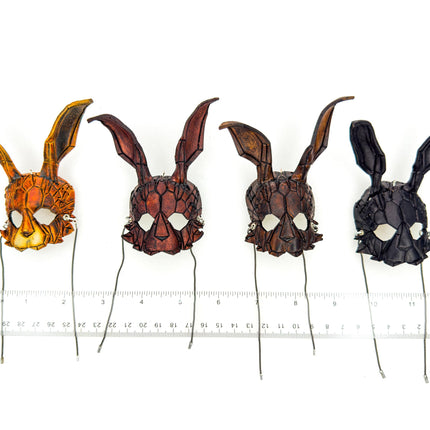 Graceful Bunny Leather Mini Mask – Handcrafted Charm for Rearview Mirrors, Handbags, Lanyards, Party Favors & More