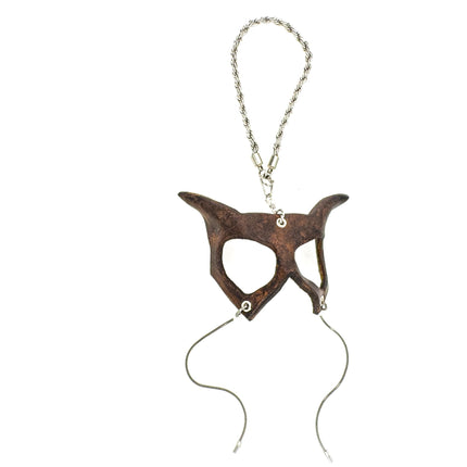 Curious Cat Leather Mini Mask – Handcrafted Charm for Rearview Mirrors, Handbags, Lanyards, Party Favors & More