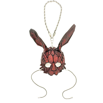 Geometric Bunny Leather Mini Mask – Handcrafted Charm for Rearview Mirrors, Handbags, Lanyards, Party Favors & More
