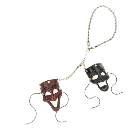 Olde Theatre Leather Mini Mask – Handcrafted Charm for Rearview Mirrors, Handbags, Lanyards, Party Favors & More