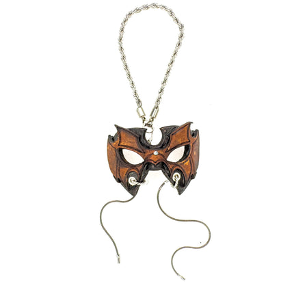 Pro Wrestler Leather Mini Mask – Handcrafted Charm for Rearview Mirrors, Handbags, Lanyards, Party Favors & More
