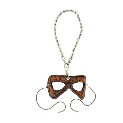 Masquerade Leather Mini Mask – Handcrafted Charm for Rearview Mirrors, Handbags, Lanyards, Party Favors & More