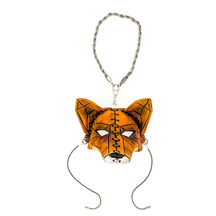Sly Fox Leather Mini Mask – Handcrafted Charm for Rearview Mirrors, Handbags, Lanyards, Party Favors & More
