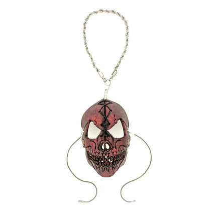 Menacing Skull Leather Mini Mask – Handcrafted Charm for Rearview Mirrors, Handbags, Lanyards, Party Favors & More