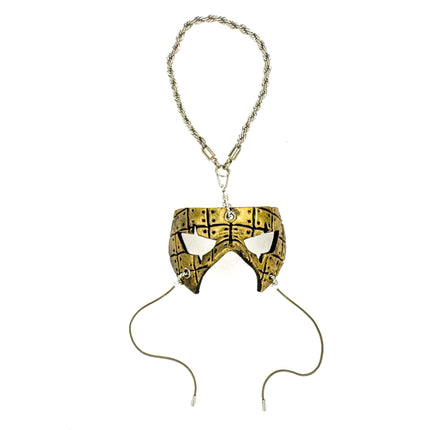 Grid Leather Mini Mask – Handcrafted Charm for Rearview Mirrors, Handbags, Lanyards, Party Favors & More