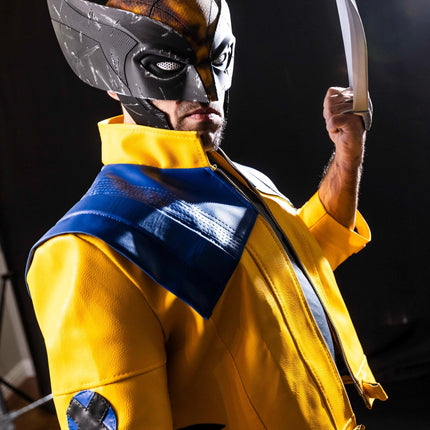 Rivals Wolverine Yellow Leather Jacket Inspired by the Attack of the Sentinels Wolverine Jacket Cosplay