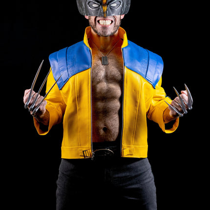 Rivals Wolverine Yellow Leather Jacket Inspired by the Attack of the Sentinels Wolverine Jacket Cosplay