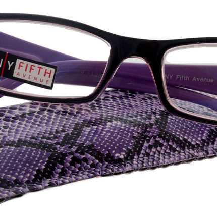 The French (Fleur De  Lis) Bayonetta-style, rectangular High-End Women Reading Glasses Spring temple  Optical Frame  NY Fifth Avenue
