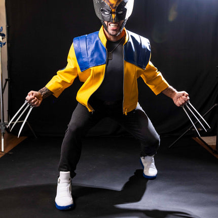 Rivals Wolverine Yellow Leather Jacket Inspired by the Attack of the Sentinels Wolverine Jacket Cosplay