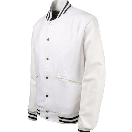 Weeknd  Varsity Jacket White and Black Varsity  Handmade Cosplay Customizable