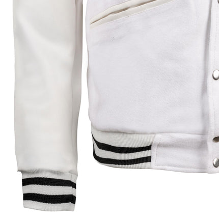 Weeknd  Varsity Jacket White and Black Varsity  Handmade Cosplay Customizable