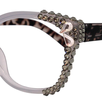Savannah, (Bling) Women Reading Glasses W (2X line) (Black Diamond, Crystal Teardrop) Genuine European Crystals. NY Fifth Avenue