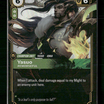 Yasuo - Remorseful (Alternate Art) #076a/298 Foil - Riftbound TCG