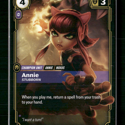Annie - Stubborn #010/024 Rare - Riftbound Origins TCG