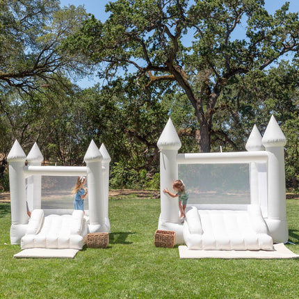 Mini Ava - White Bounce House with Cone Tops