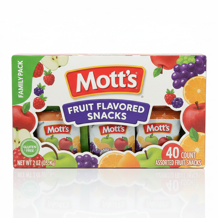 Mott's Fruit Flavored Snacks - Assorted Fruit | Gluten-Free Family Pack (40 Count, 32 oz)
