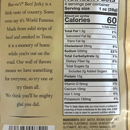 Buc-ee's Hill Country Brand Peppered Beef Jerky