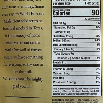 Buc-ee's Jalapeño Honey Beef Jerky