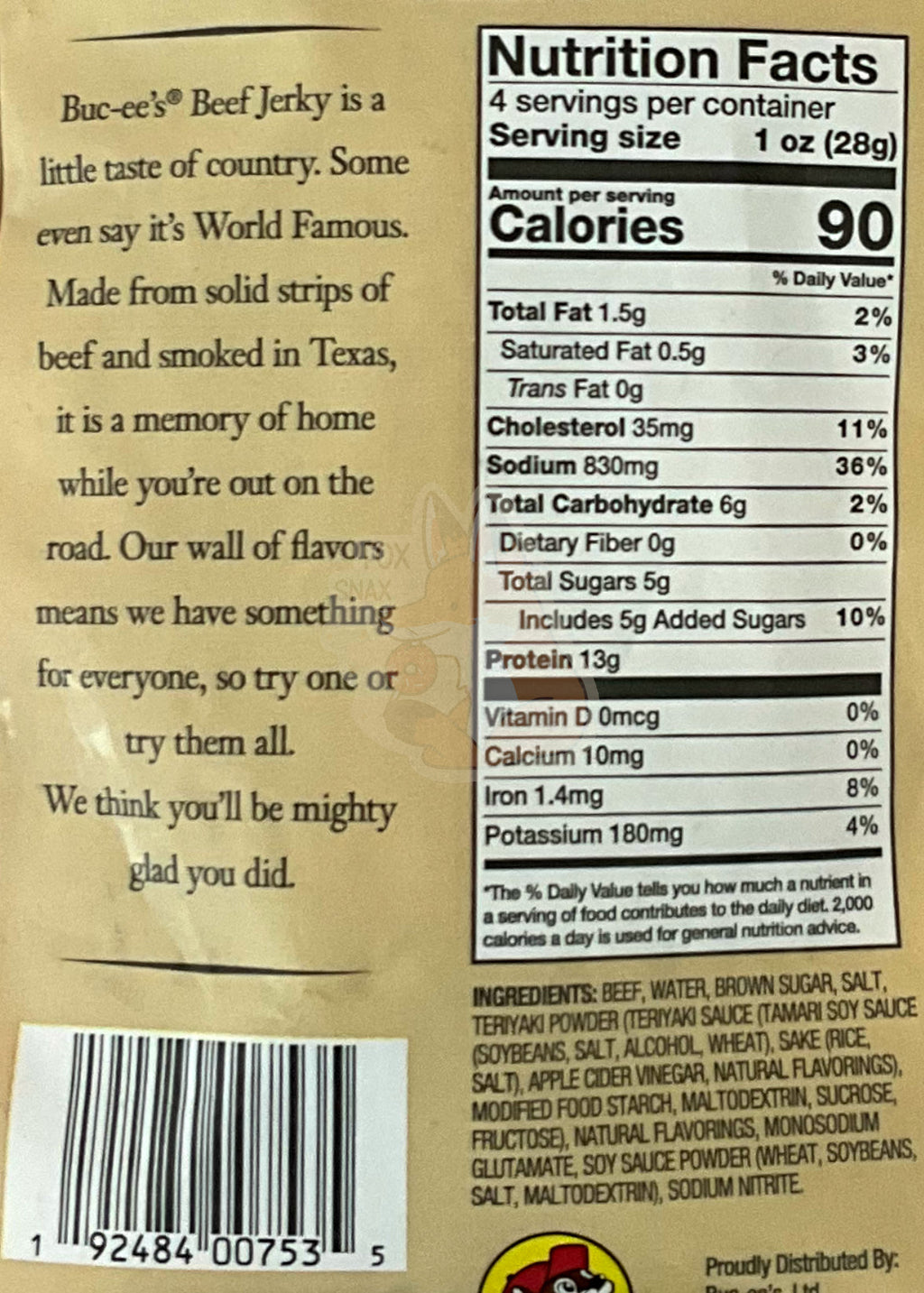 Buc-ee's Korean BBQ Beef Jerky