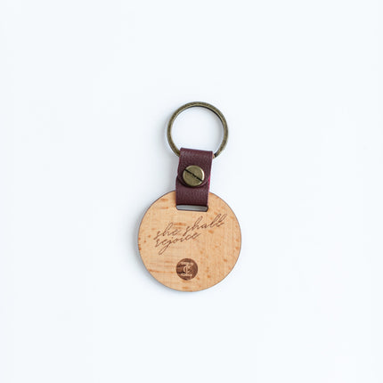 Inherit Rejoice Wood Keychain