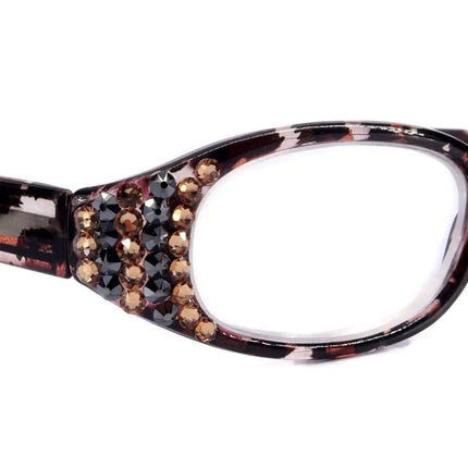 Isabella, (Bling) Reading Glasses Women W Genuine European Crystals NY Fifth Avenue (Wide Frame)