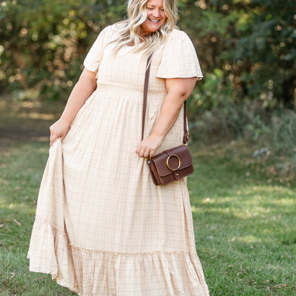 Isabella Windowpane Maxi Dress - FINAL SALE