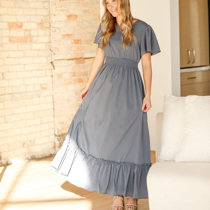 Isabella V-Neck Maxi Dress - FINAL SALE
