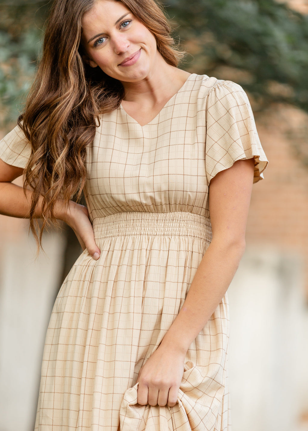 Isabella Windowpane Maxi Dress - FINAL SALE
