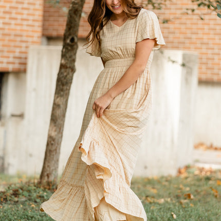 Isabella Windowpane Maxi Dress - FINAL SALE