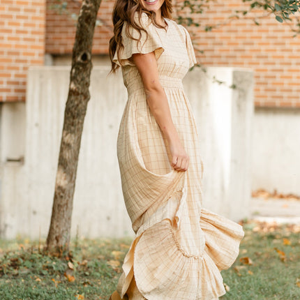 Isabella Windowpane Maxi Dress - FINAL SALE