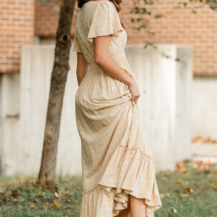 Isabella Windowpane Maxi Dress - FINAL SALE