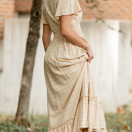 Isabella Windowpane Maxi Dress - FINAL SALE
