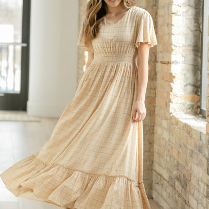 Isabella Windowpane Maxi Dress - FINAL SALE