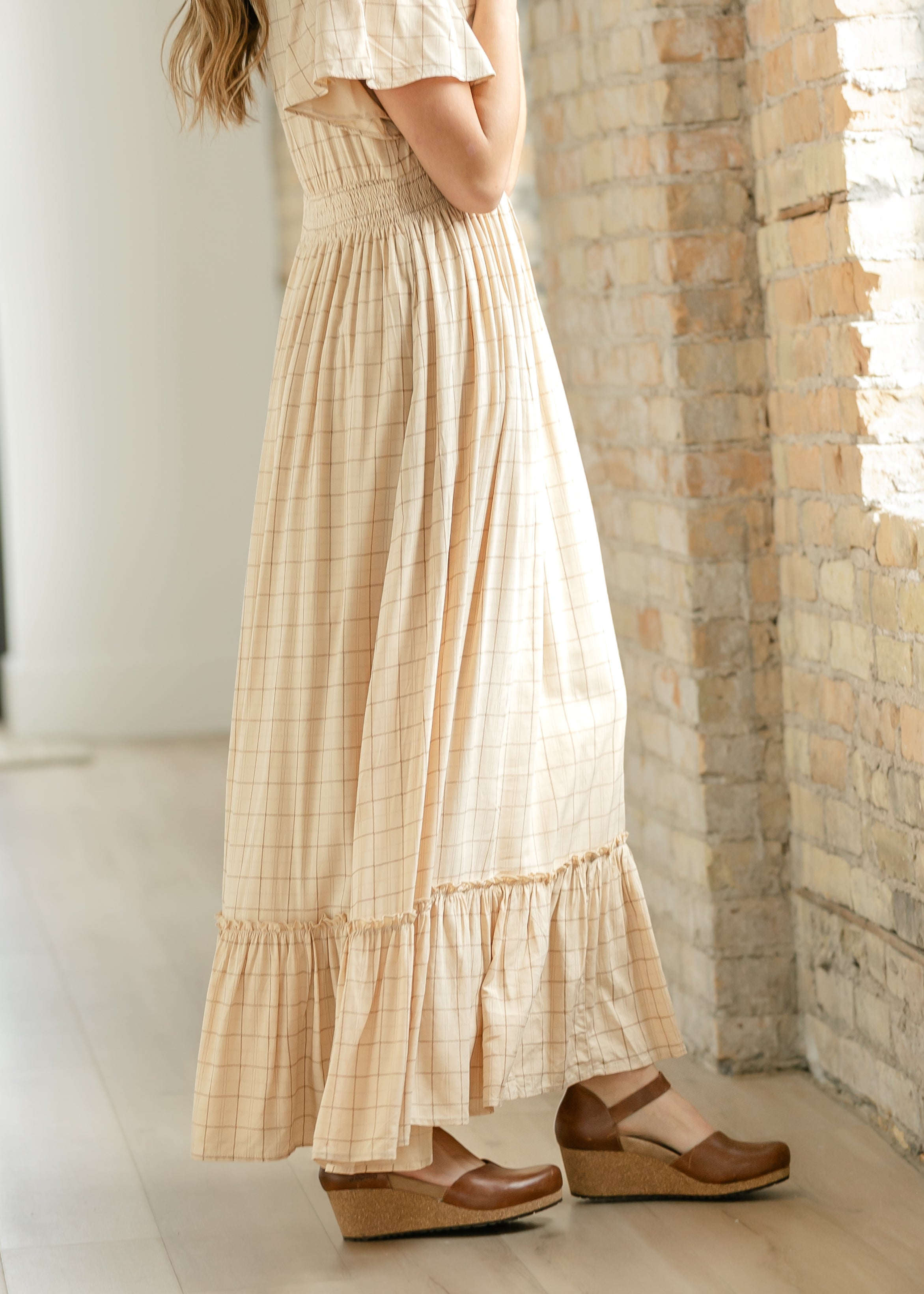 Isabella Windowpane Maxi Dress - FINAL SALE