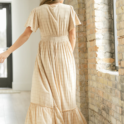 Isabella Windowpane Maxi Dress - FINAL SALE