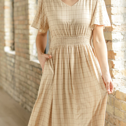 Isabella Windowpane Maxi Dress - FINAL SALE