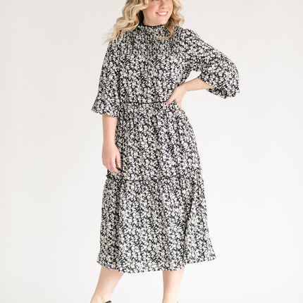 Isla 3/4 Sleeve Midi Dress - FINAL SALE