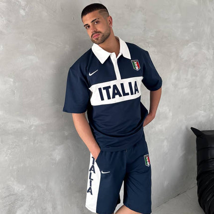 Italia Inspired Men's Polo & Shorts Set – Athletic Heritage with Bold National Style