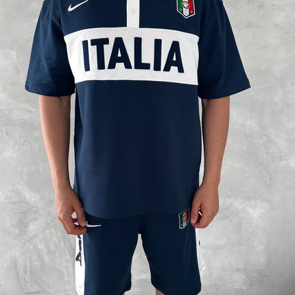 Italia Inspired Men's Polo & Shorts Set – Athletic Heritage with Bold National Style