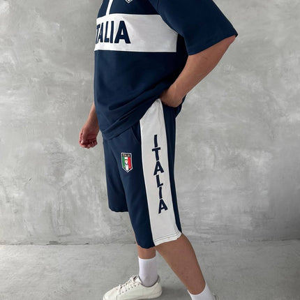 Italia Inspired Men's Polo & Shorts Set – Athletic Heritage with Bold National Style